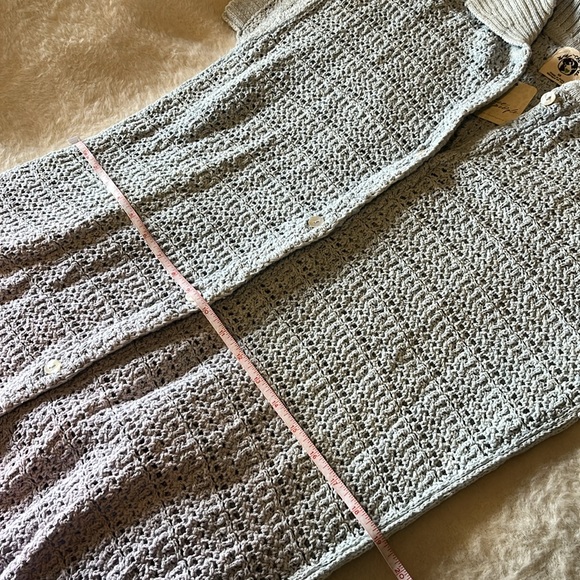 Free People Ombre Blue to Purple Open Stitch Alicia Crochet Cardigan XS NWT - Picture 10 of 12